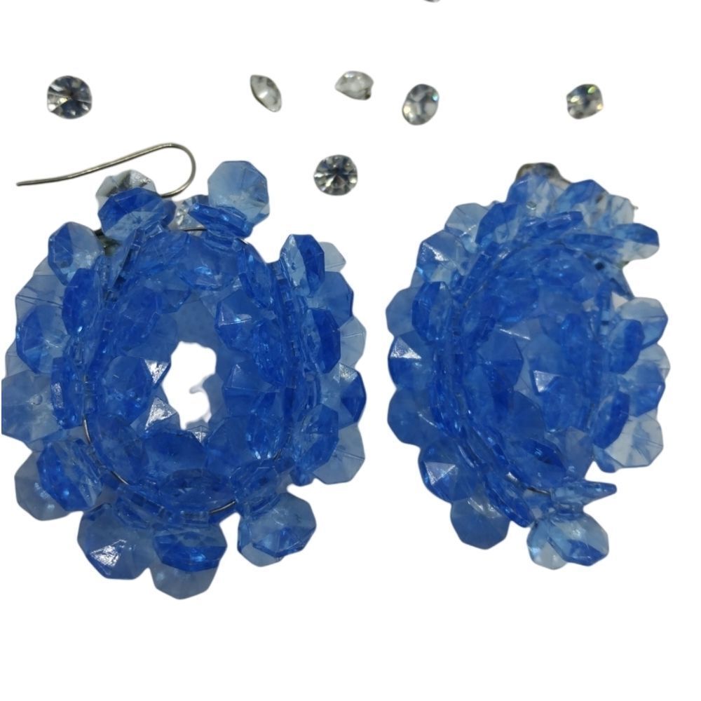 Crystal ice queen beaded earrings frozen inspired cosplay